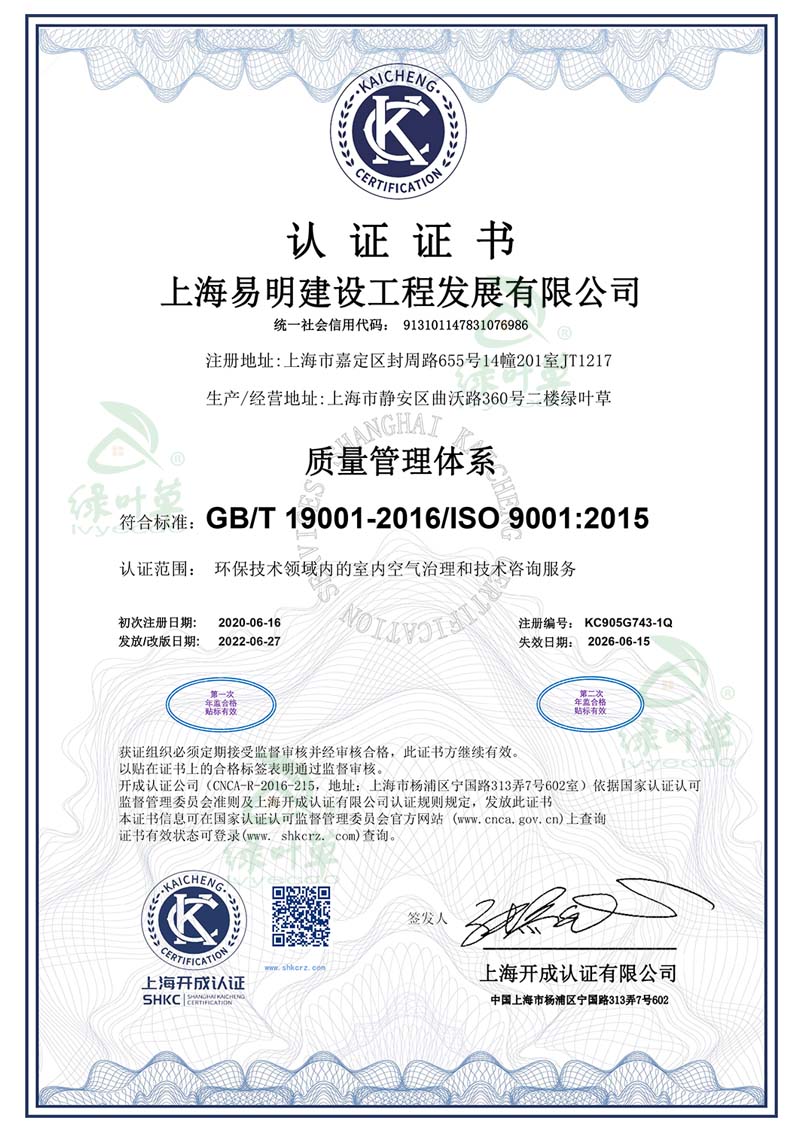 9001认证中文版